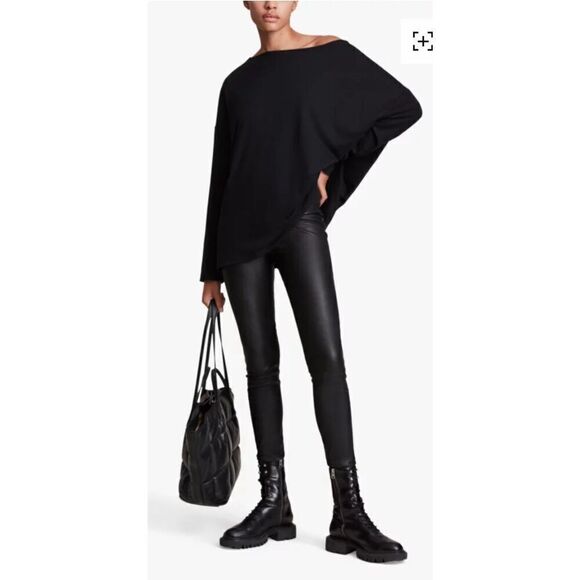 AllSaints Rita T-Shirt in Black NWT Size Medium - Picture 3 of 9